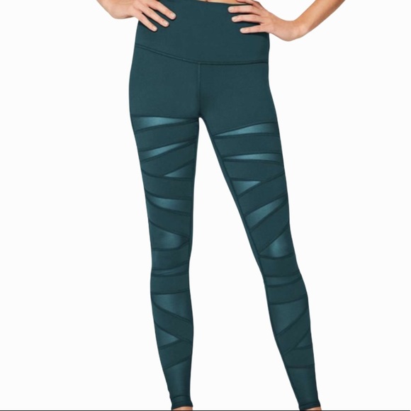 lululemon athletica Pants - Lululemon WunderUnder High Times Teal Tech Mesh